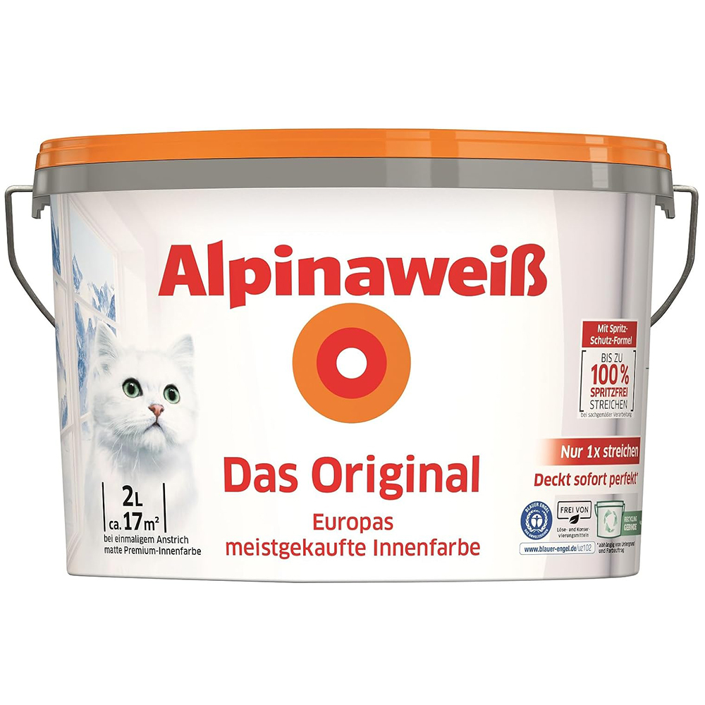 Weiß Das Original 2 L Weiß Matt Wandfarbe Deckenfarbe Innen - Alpina
