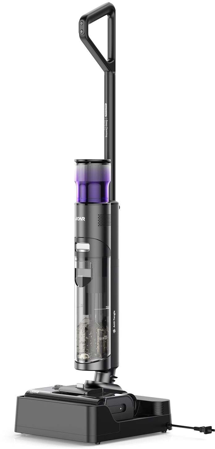JONR ED12 Pro Max Draadloze Nat-Droog Stofzuiger 180 °   Lay-Flat Smart Stofzuiger 17000Pa Zuigkracht 70 ° C Zelfreinigend warm water 65 ° C Heteluchtdroger Anti-Klitten voor Harde Vloeren, Houten
