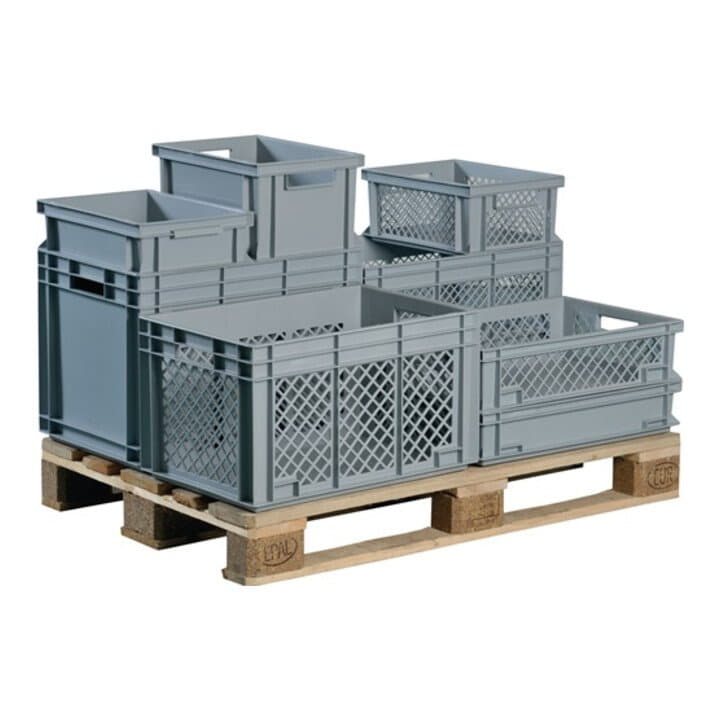 Lockweiler Grau Lagerbehälter, Transportstapelbehälter L400xb300xh170mm Pp Durchfassgriff Seitenwände Durchbrochen - Image 3