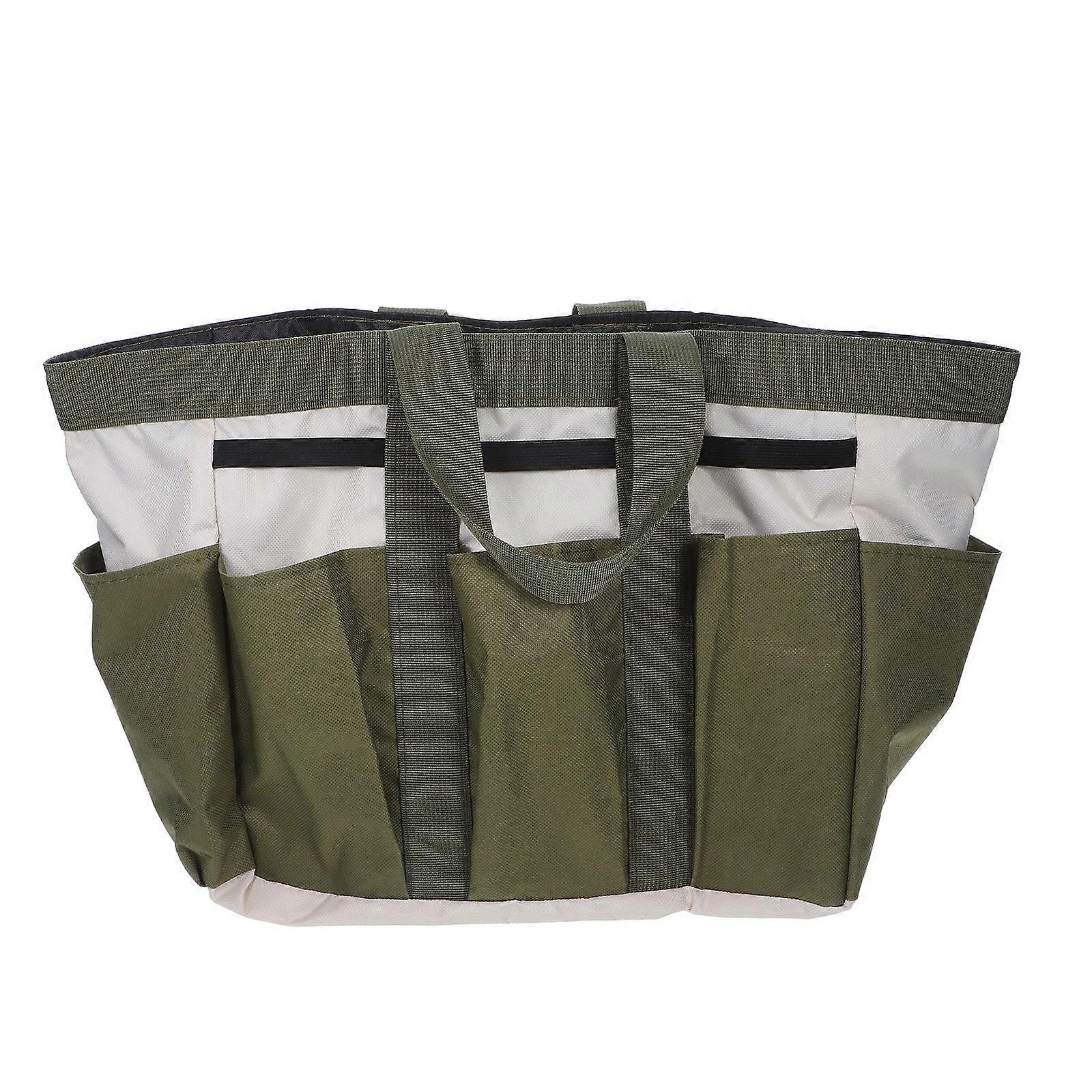 Sac à outils de jardin en tissu Oxford avec poches et compartiments, vert, 40 x 30 x 17 cm