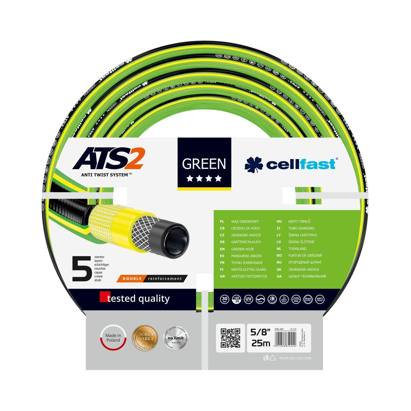 Cellfast Grün Gartenschlauch Ats 5/8" 25M.