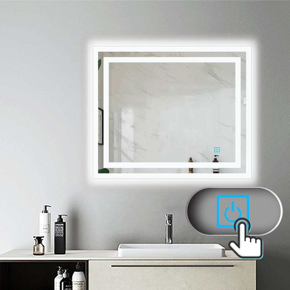 Aica Sanitaire - Miroir Salle De Bain 60x50cm Anti-buée Mural Lumière