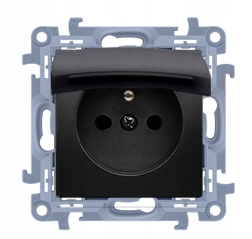 Oem Schwarz Einzelsteckdose Mit Klappe Simon 10 Cgz1bc.01/49