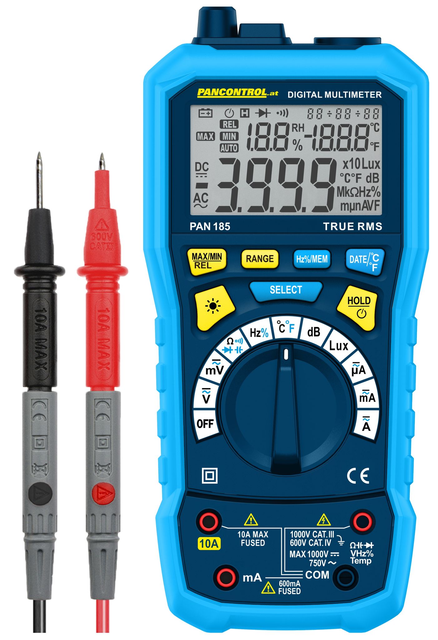 Pancontrol Orange Multimeter, Pan185 Multisensor Messgerät (Cat Iii 1000V, Cat Iv 600V, Hand-Multimeter) - Bild 7