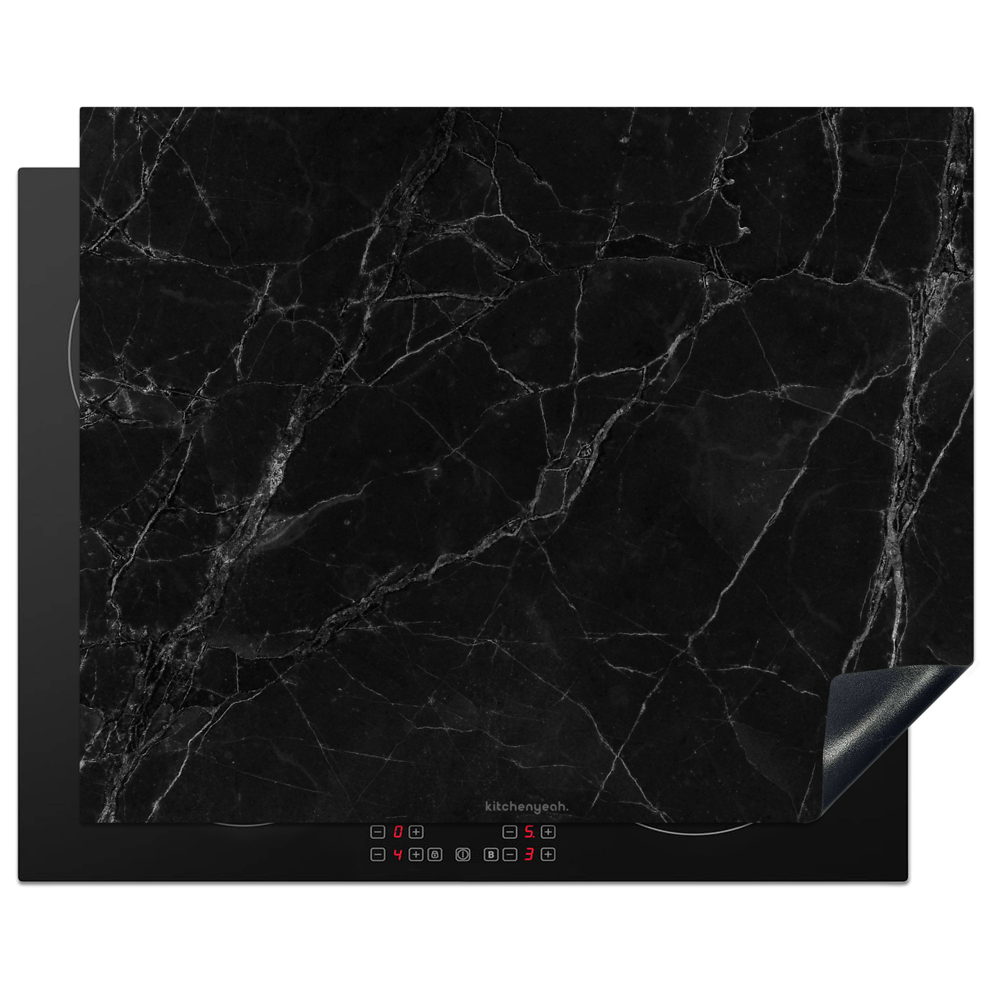 Protezione Per Piano Cottura A Induzione Nero - Marmo 65x52