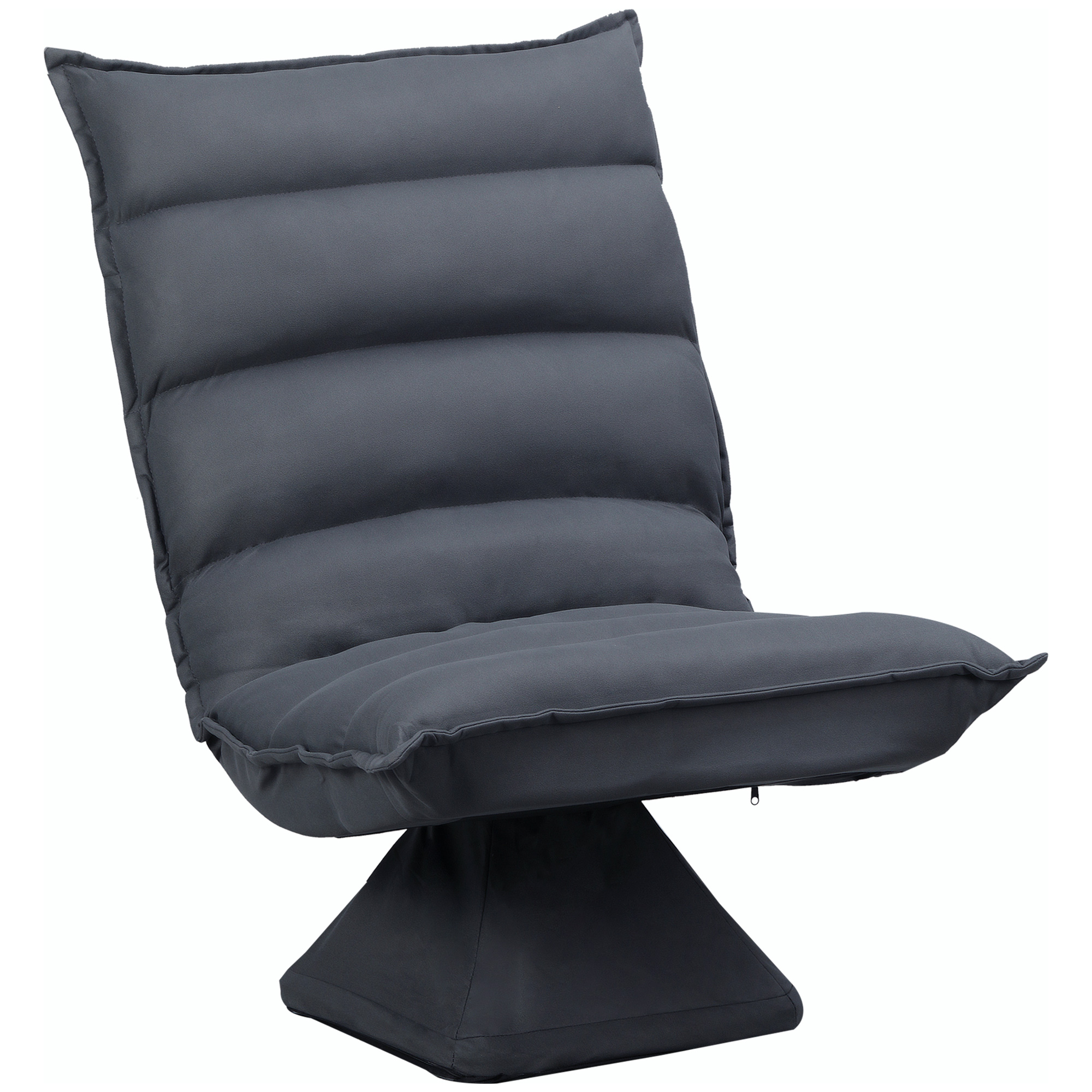 Homcom - Bodensofa Bodenstuhl Mit Verstellbarer Lehne, Drehbarer Meditationsstuhl, Relaxsessel Für Wohnzimmer, Büro, Mikrofasertuch, Dunkelgrau, 62 X 70 X 95 Cm