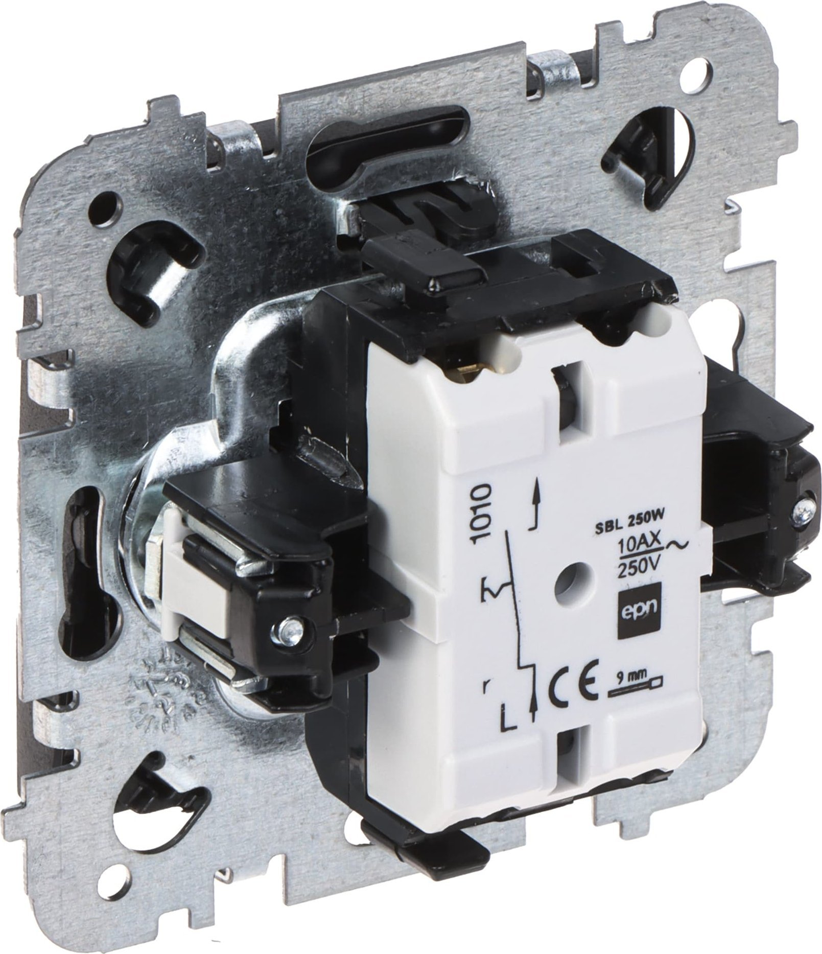 Oem Santra 1-Poliger Schalter Ohne Rahmen, Unterputzmontage, Schwarz 4110-19