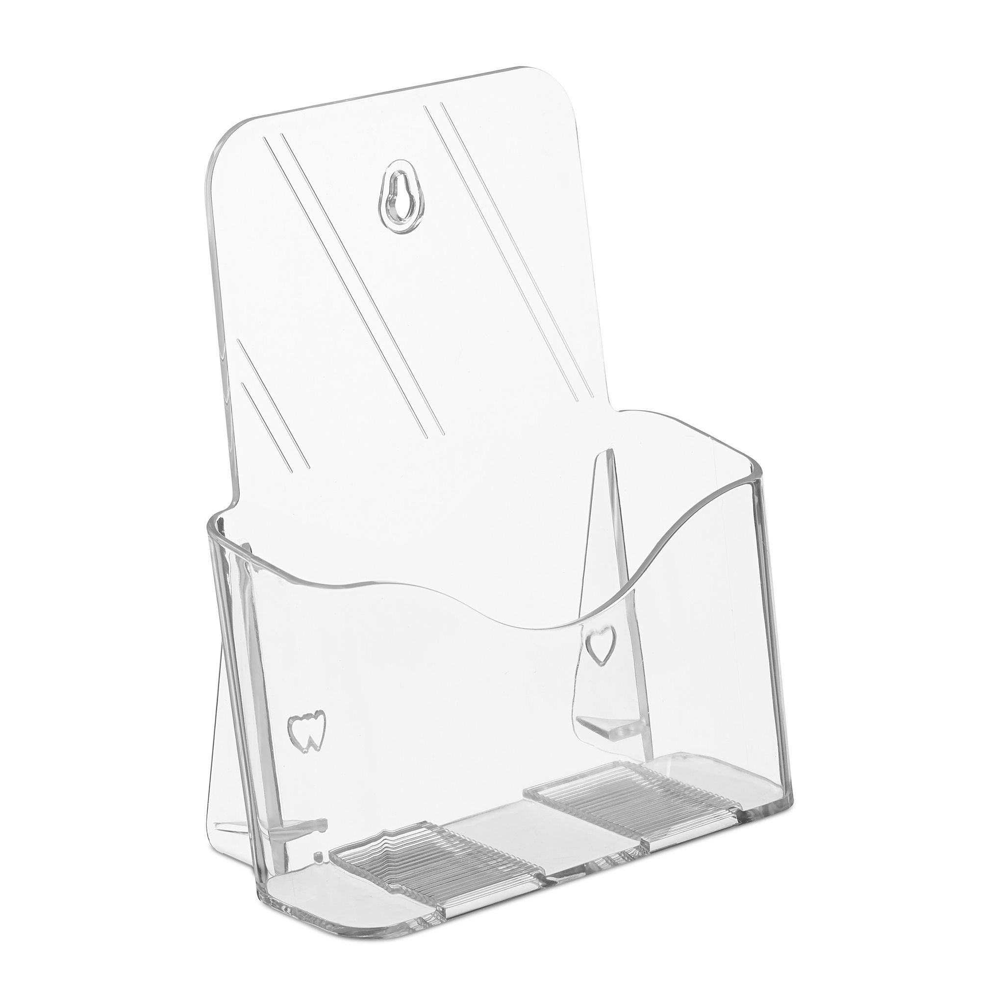 Set Of 4 Flyer Displays, Din A5, 1 Slot, Stand & Hang, Acrylic, Wall Holder, Leaflet Stand, Transparent - Relaxdays