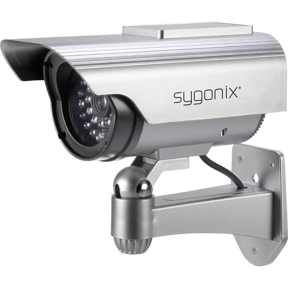Sygonix Weiß Sy-3420674 Kamera-Attrappe Mit Solarmodul, Mit Blinkender Led