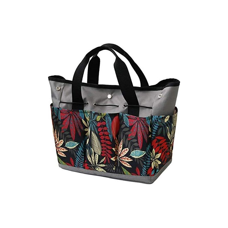 Sac de rangement à outils de jardin en tissu Oxford 600D imperméable, 8 poches extérieures, gris, 34,3 x 17,2 x 30,5 cm