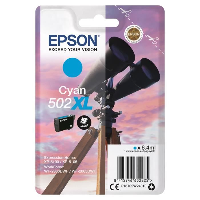 Epson 502XL Tintenpatrone C13T02W24020 Cyan für Epson Expression Home XP-5100 - Bild 4