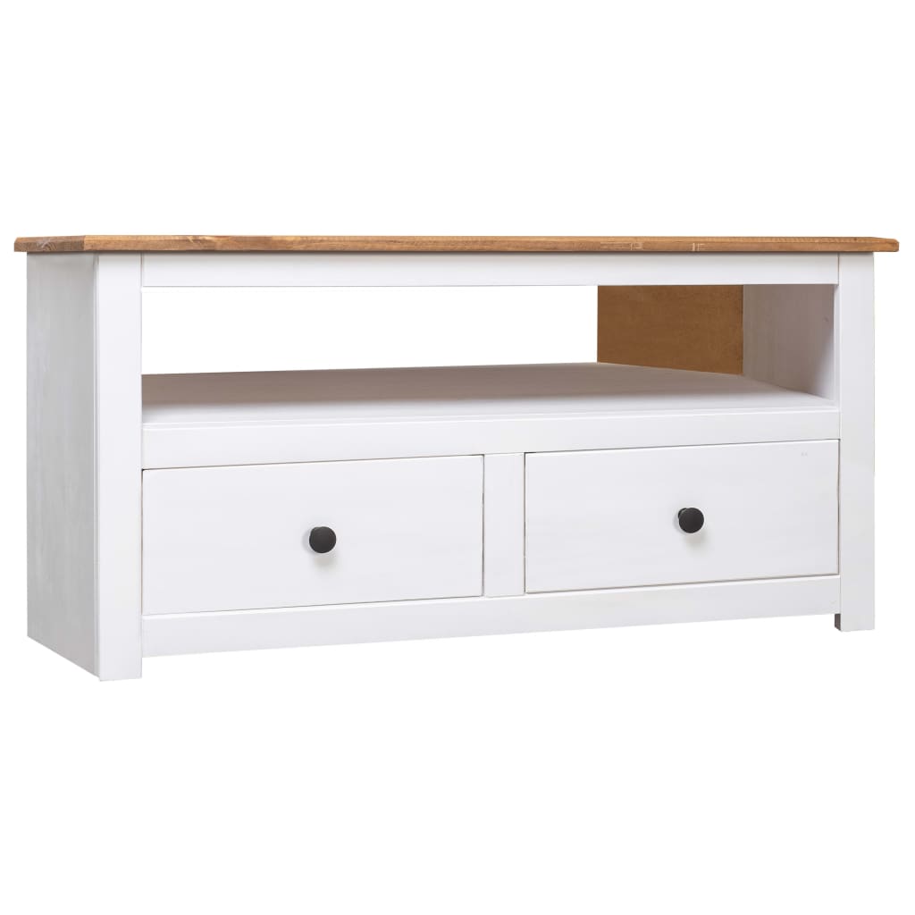 Vidaxl - Tv-eckschrank Weiß 93 X 49 X 49 Cm Massivholz Panama-kiefer