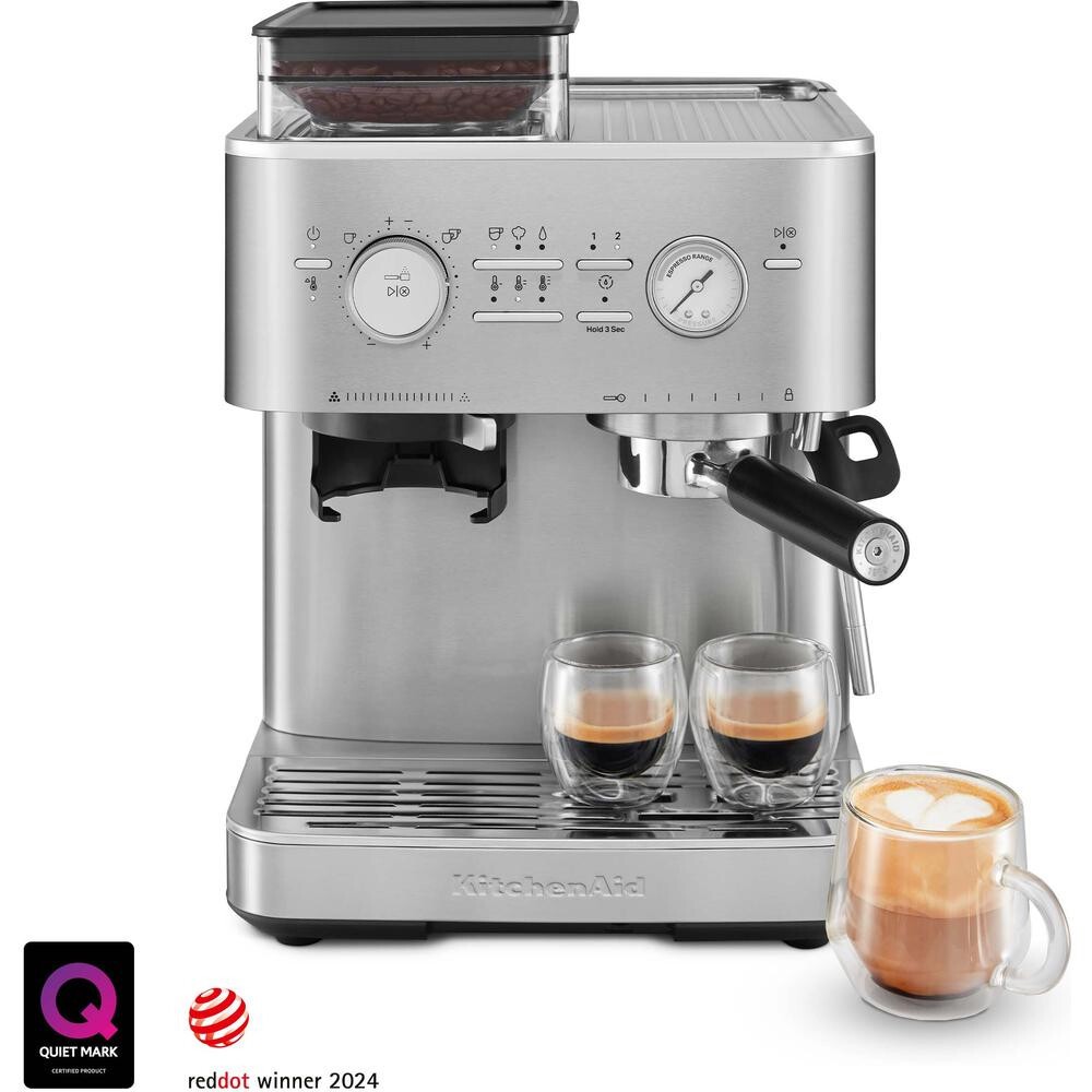 Kitchenaid Grau Siebträgermaschine 5Kes6551esx Artisan Mit Mühle Edelstahl
