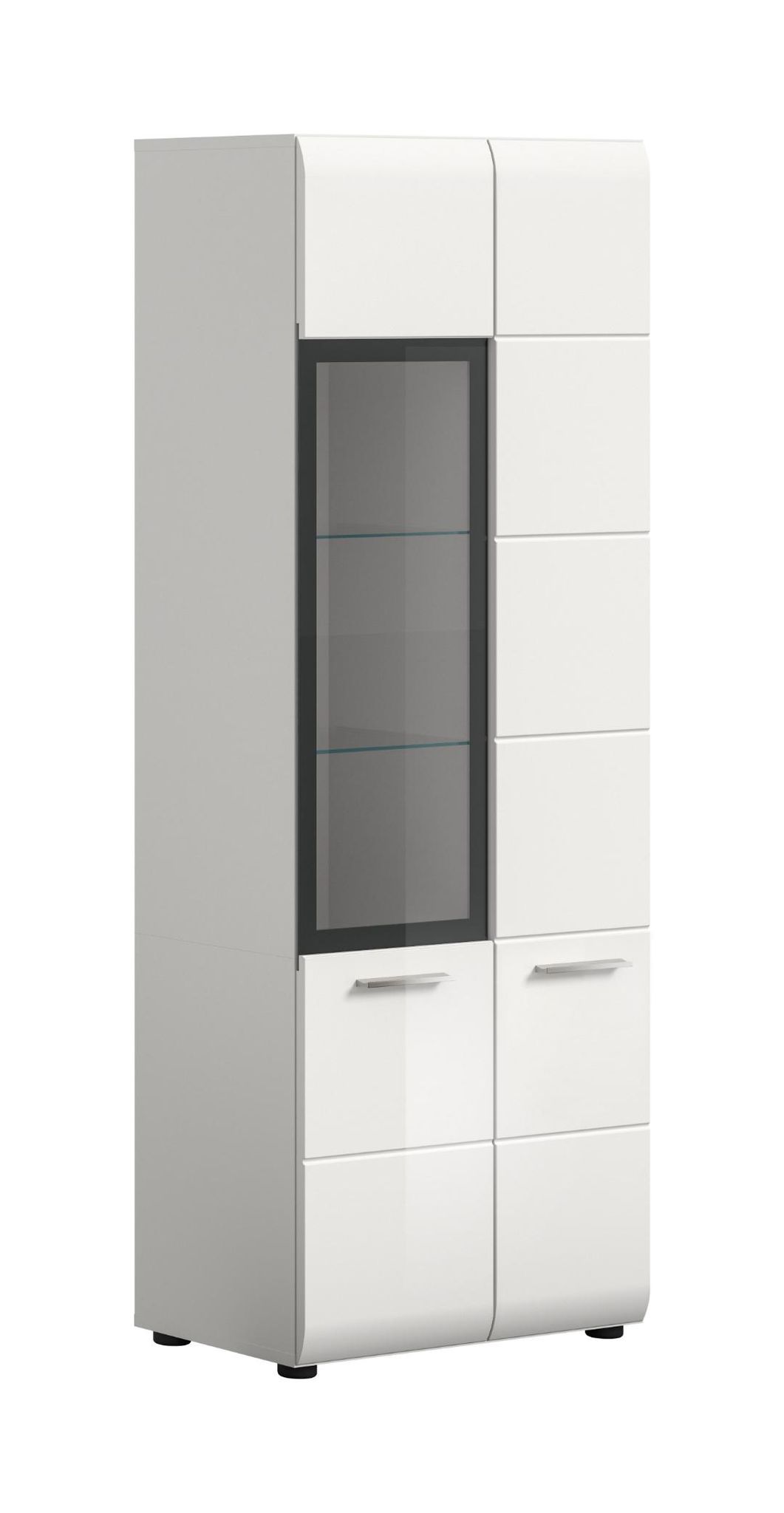 Möbel Boss Schwarz Vitrine Ice 160 X 60 X 34 Cm Weiß/Weiß Hochglanz - Image 3