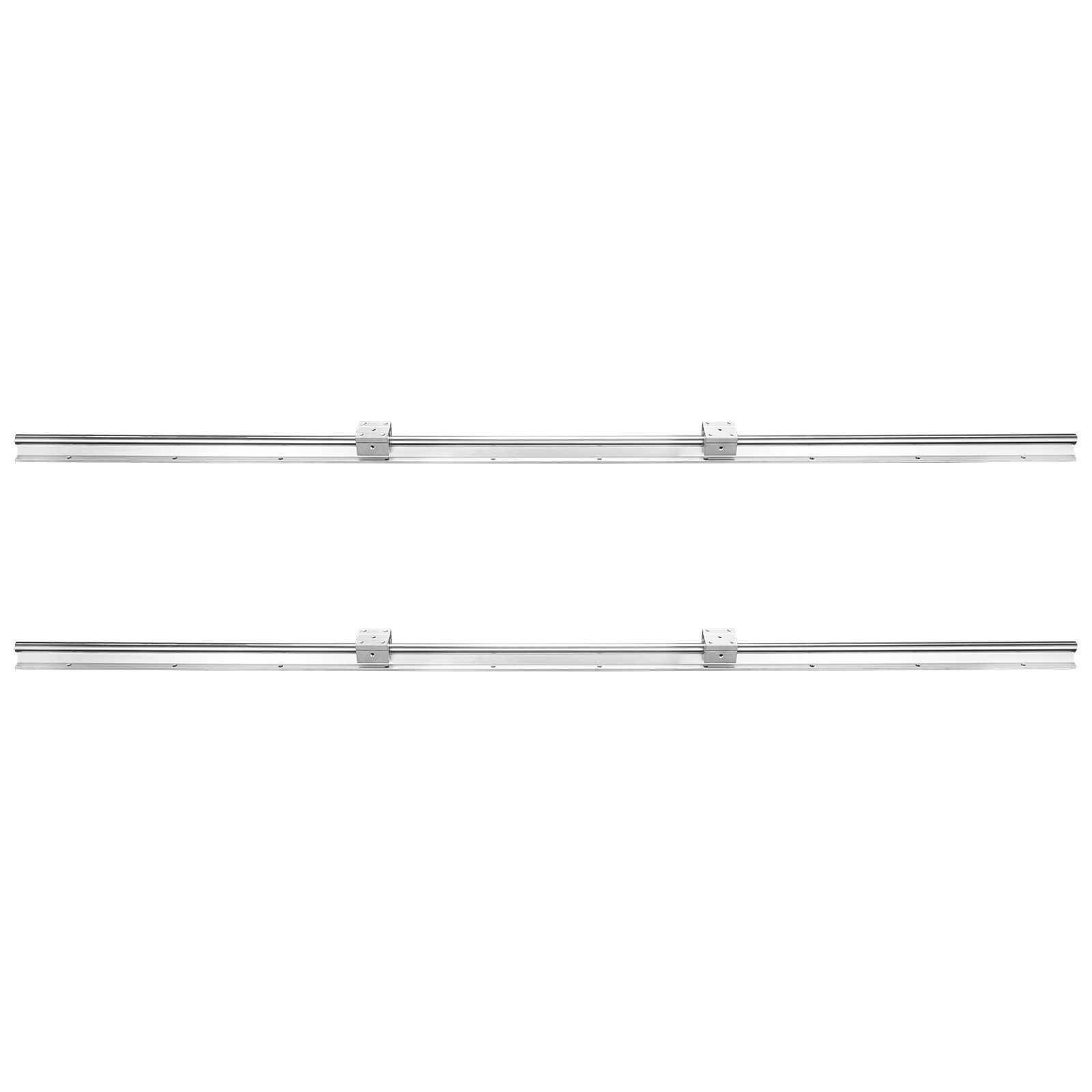 Rails de guidage linéaire SBR20 1500 mm, 2 rails et 4 blocs SBR20UU, acier chromé pour CNC et projets DIY