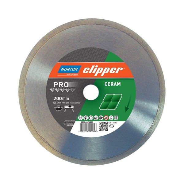 Norton Grau Clipper 70184625093 Diamanttrennscheibe 200 Mm Silber