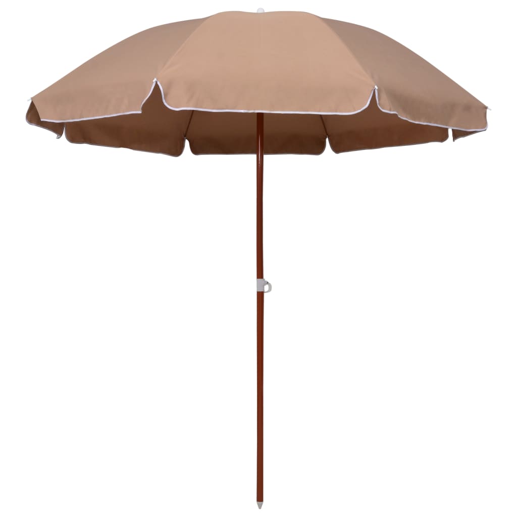 Garden Parasol With Steel Pole 240 Cm Taupe Vidaxl