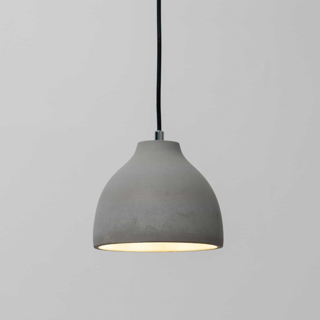 Kosilum – Suspension Béton Gris 17 Cm – Dôme En Béton – Ampoule E27