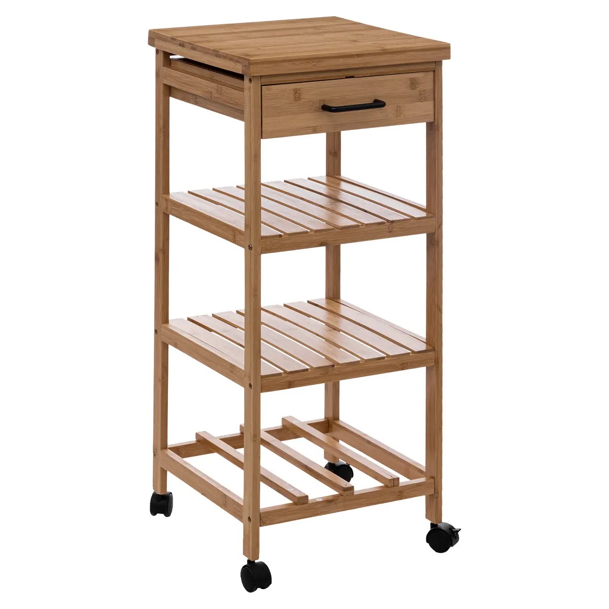 5five Simply Smart – Desserte De Cuisine Mobile En Bambou Avec Tiroir