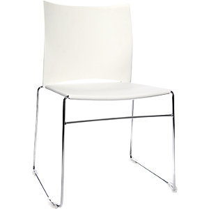 Topstar W-Chair conference chair White/Chrome-plated without armrests, New - Comfortable seating