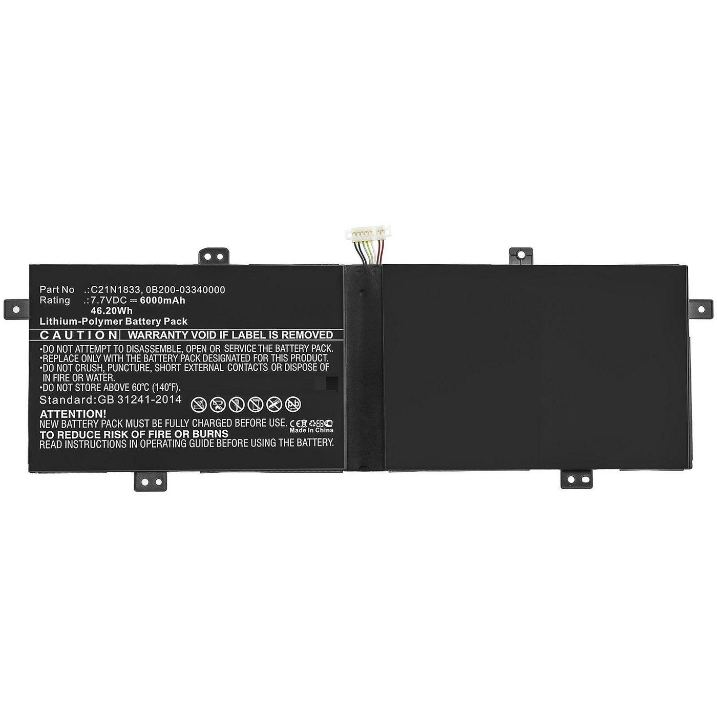 Coreparts Schwarz Asus Laptop-Akku, Mbxas-Ba0242
