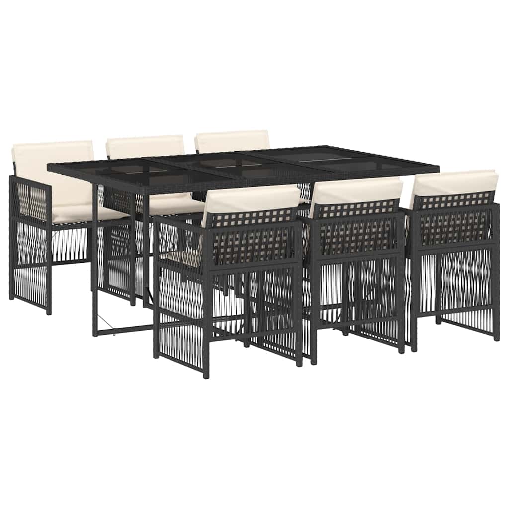 Garden Dining Set Black, Cream White Vidaxl