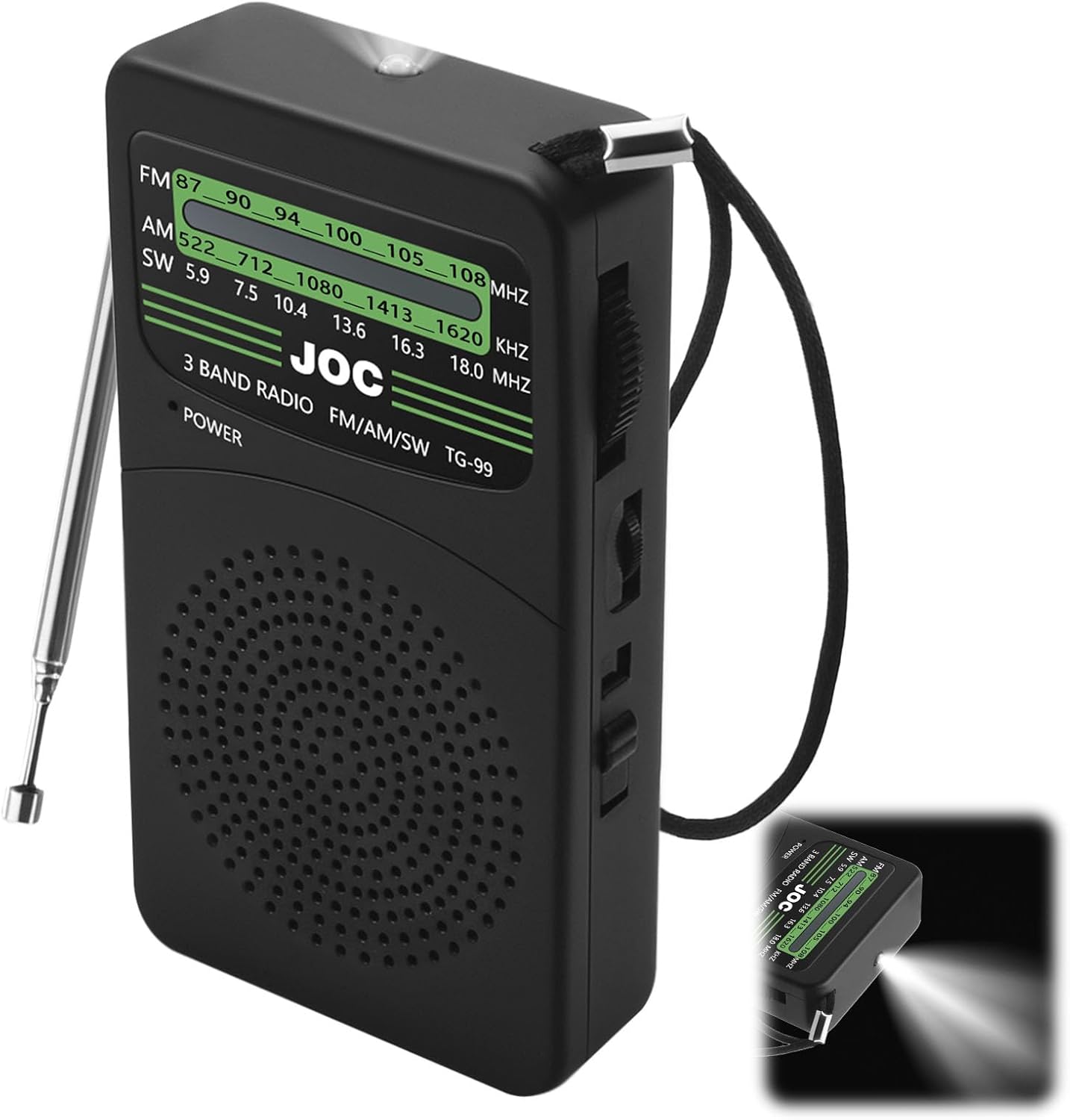 XHDATA D220 Radio Portable FM/AM/SW, Mini Radio à Piles Survie (AA)