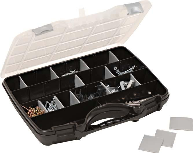 Raaco Sortimentskasten B 460 X T 350 X H 81 Mm 25 Fächer 21 Lose Trennwände Transparent / Schwarz - 715379