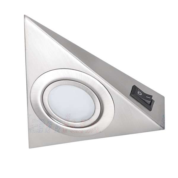 Spot Sous Meuble Zepo - Chrome Mat - Acier & Verre - G4 - 130x130mm