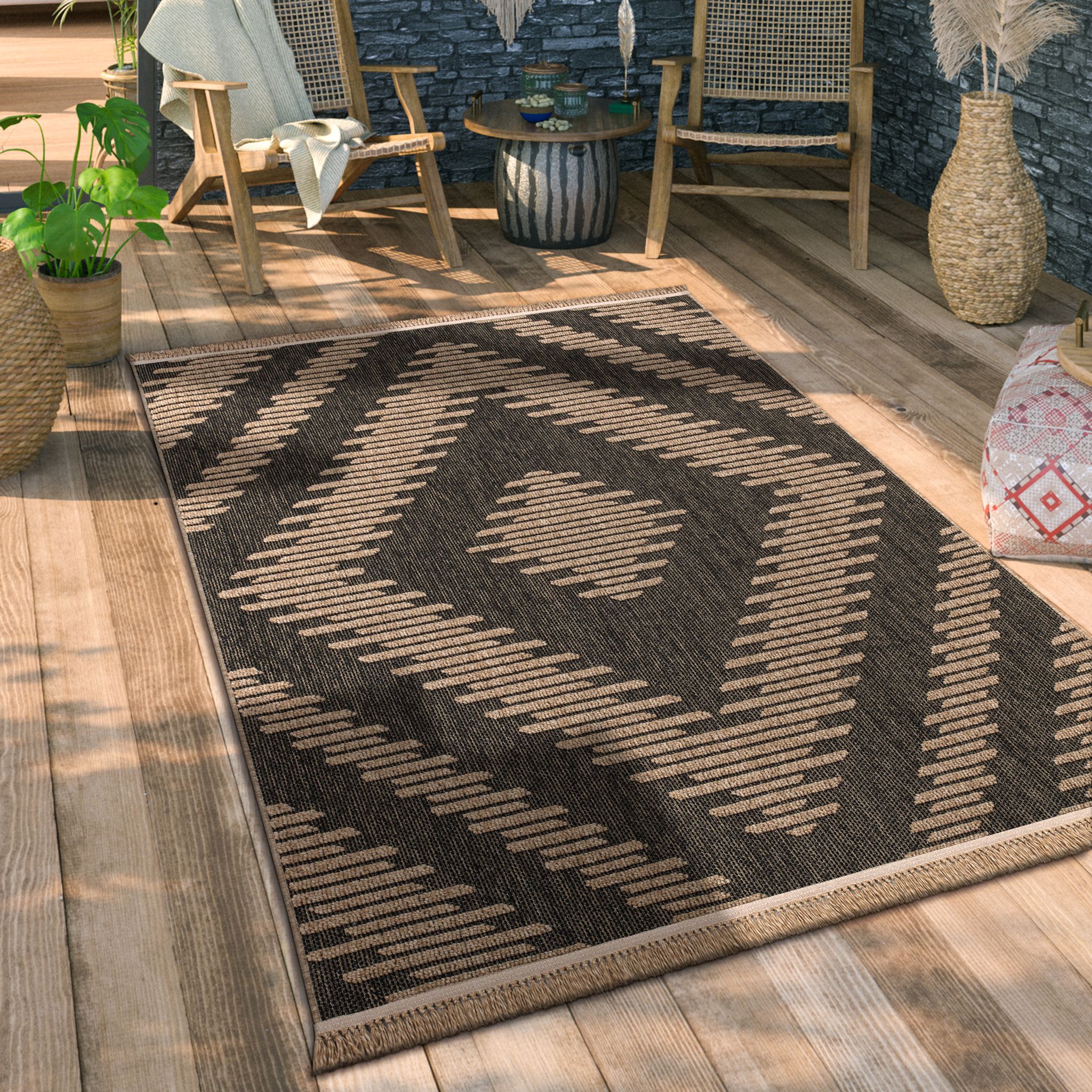 Paco Home - Tapis Exterieur Terrasse Salon Cuisine Motif Boho Motif