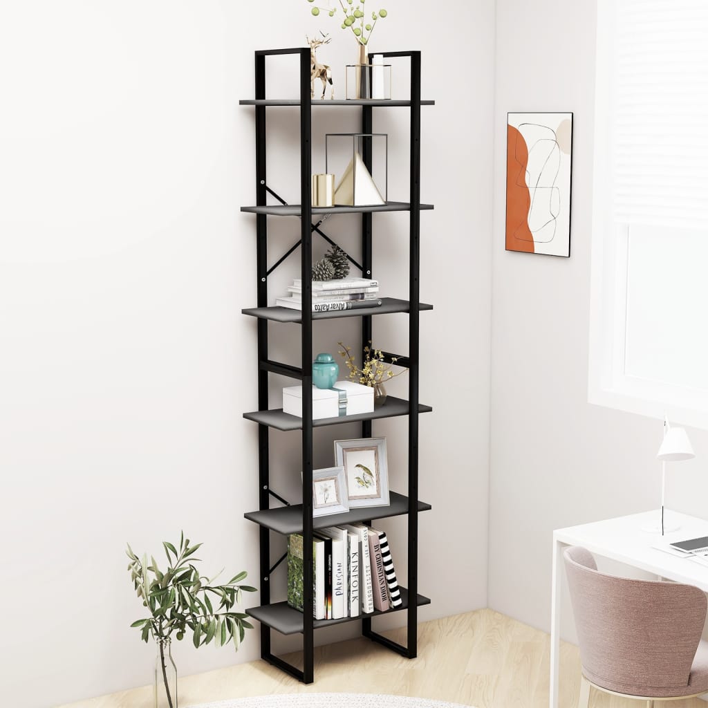 Vidaxl Grau Storage Shelf Grey 60X30x210 Cm Engineered Wood