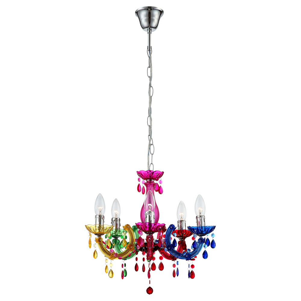 Globo Kronleuchter Hänge Leuchte Decken Pendel Lampe Ess Zimmer Beleuchtung Luster Bunt 63118-5 9007371259755