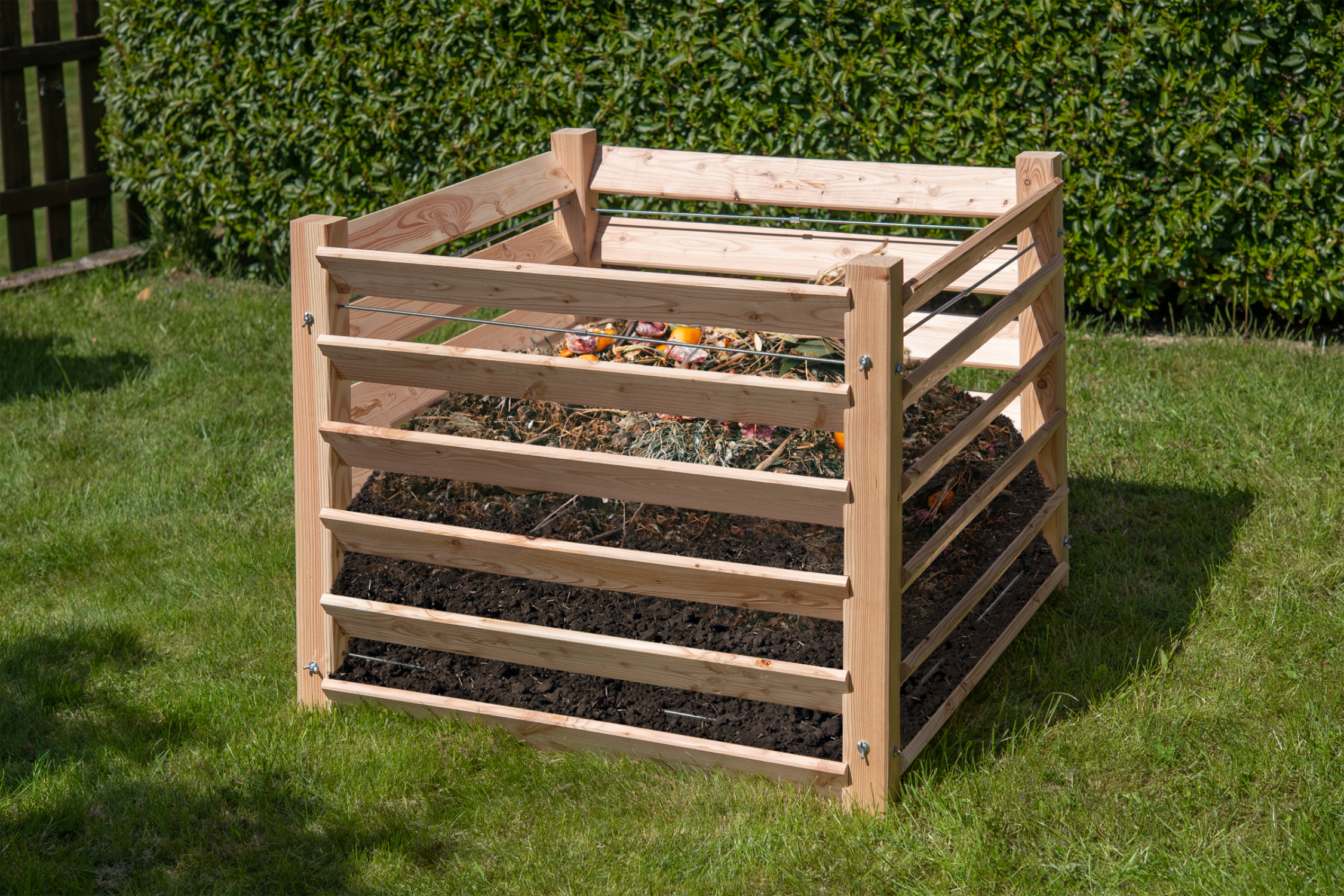 Westmann Holz Komposter, Kompostkiste 800 L Volumen, Natur, 100 X 100 X 80 Cm (B X T X H) 4260280773322