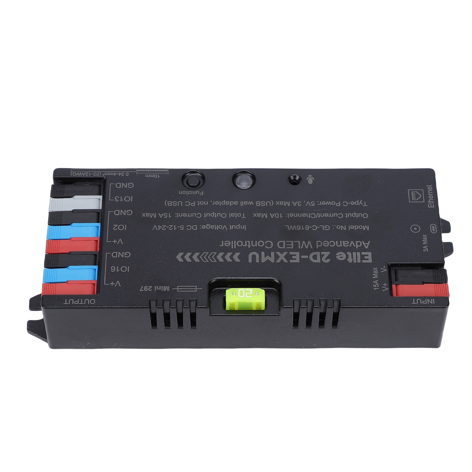 Controller Wled Per Strisce Led Rgb, Circuito Integrato Digitale Indirizzabile Con Funzione Audio Musicale, Interfaccia Ethernet Uart Reattiva, Relè A Risparmio Energetico, Fusibile A Innesto Da 20 A.
