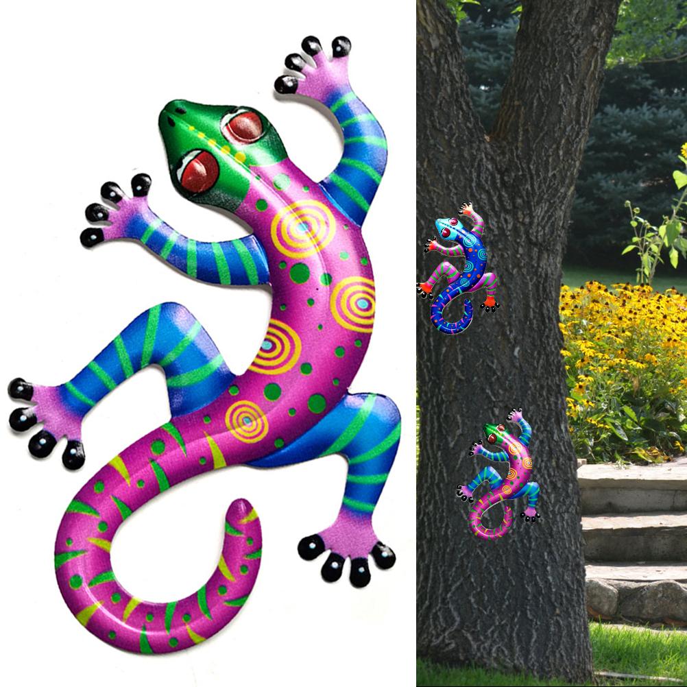Punnyb Dekorative Wanddekoration In Form Eines Eisengeckos Für Zuhause