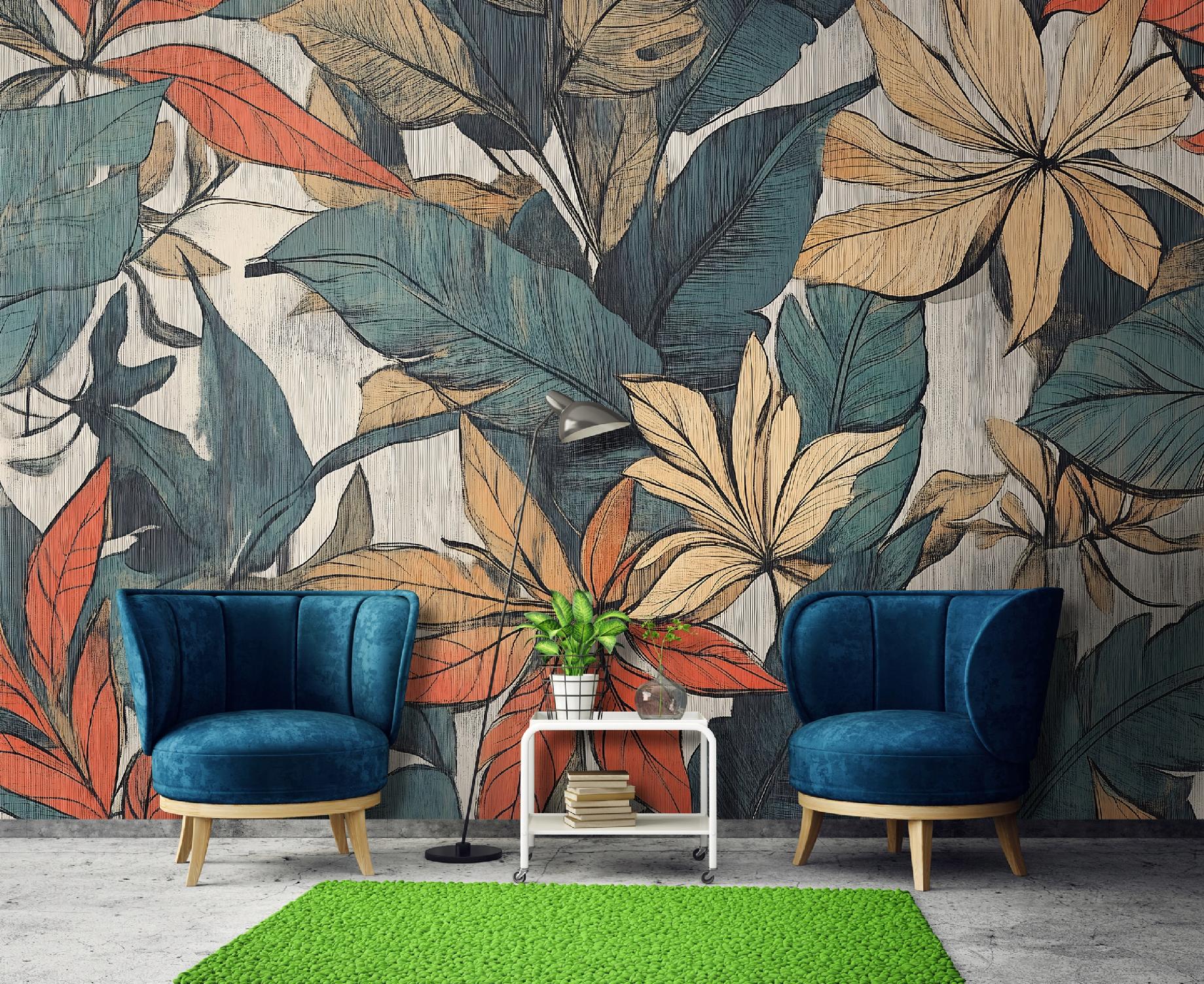 Wallarena Vlies Fototapete Blätter 150x105 Cm, Tapeten, Für Wohn Und Schlafzimmer, Vliestapete Wandtapete Tapete 3d Effekt- Inkl. Kleister - Botanisch Natur