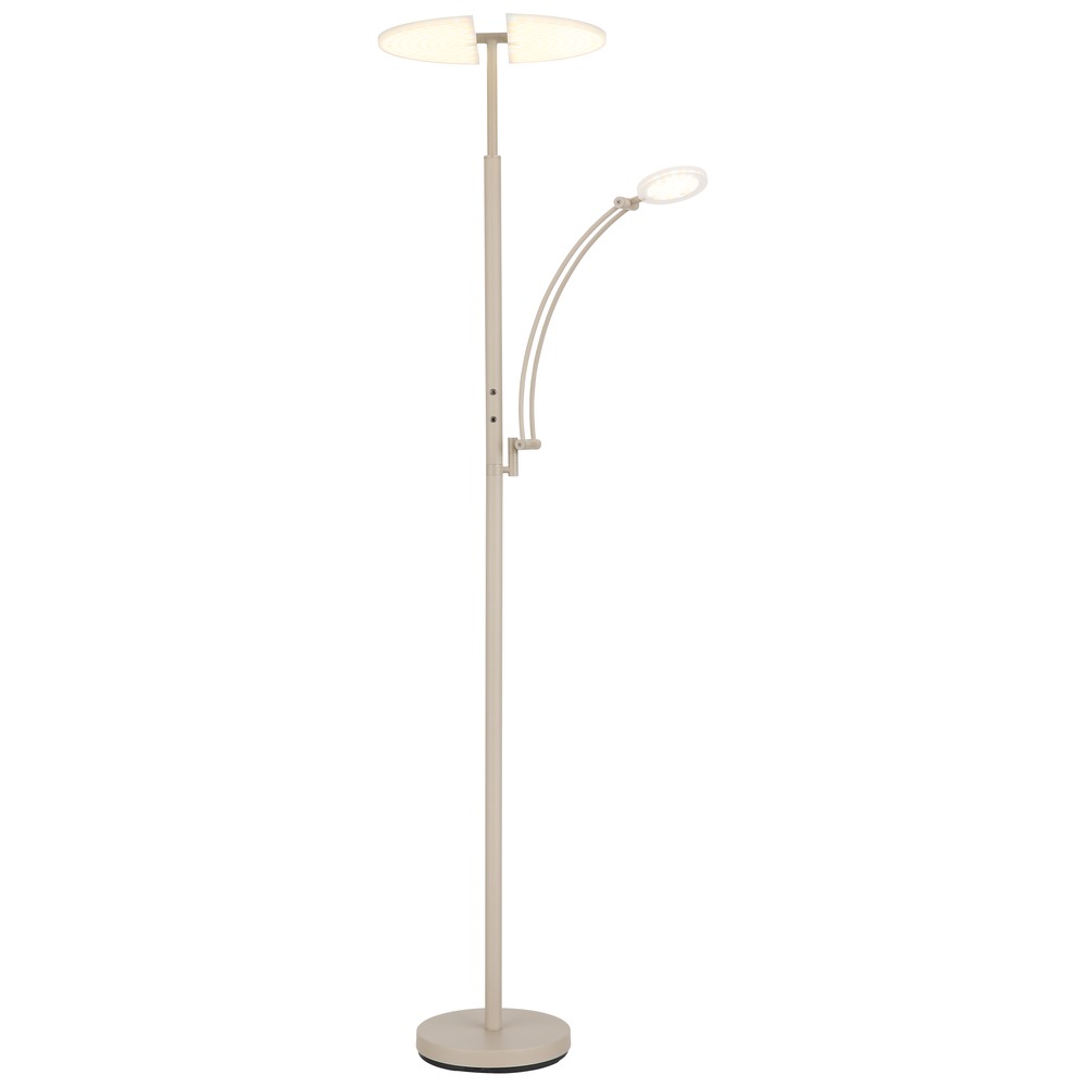 Led Stehleuchte Stehlampe Arbeitszimmerleuchte Touchdimmer Sand Metall H 183 Cm