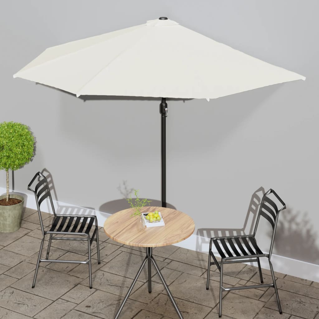 Vidaxl – Parasol Balcon Demi-ronde 300x155 Cm – Mât En Aluminium 38 Mm