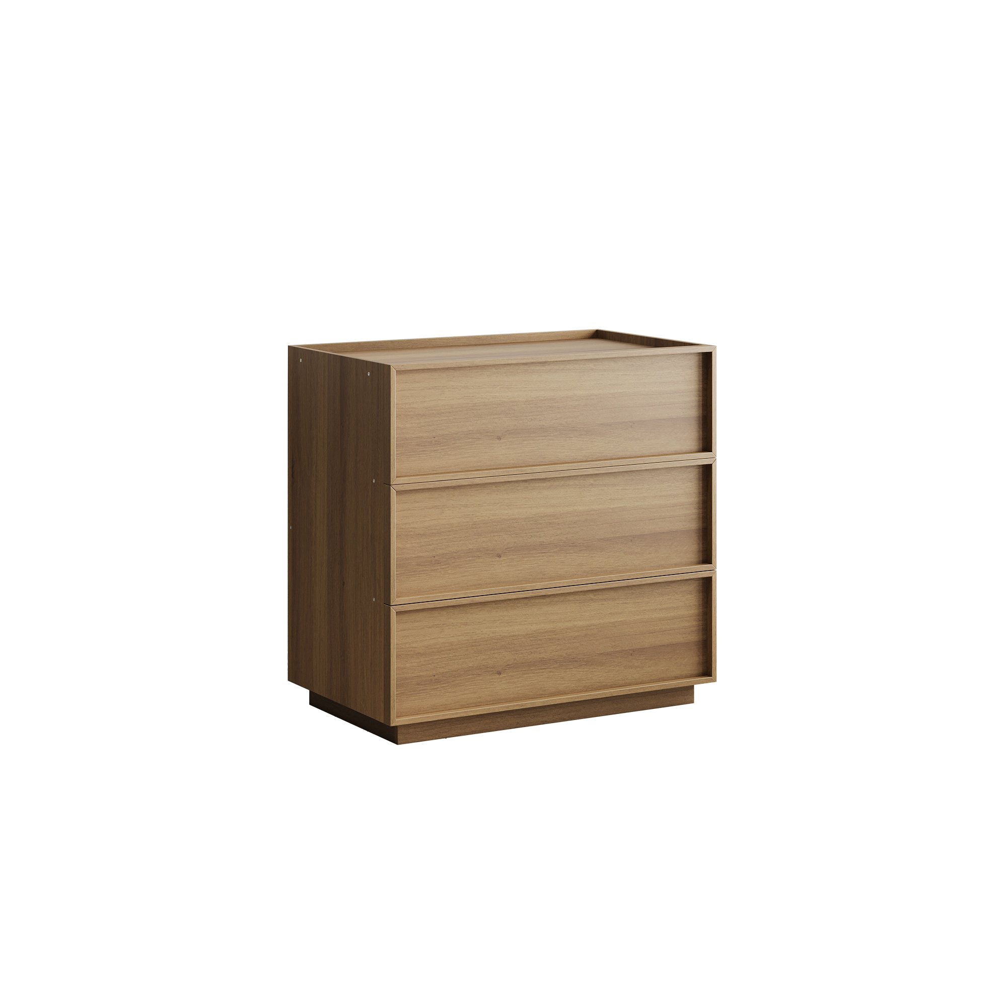 Stilvora Kommode Mit 3 Schubladen, Aufbewahrungsmöbel Grifflos, Minimalistisches Design, Für Schlafzimmer, Aus Mdf, 80×48×78 Cm, Eiche