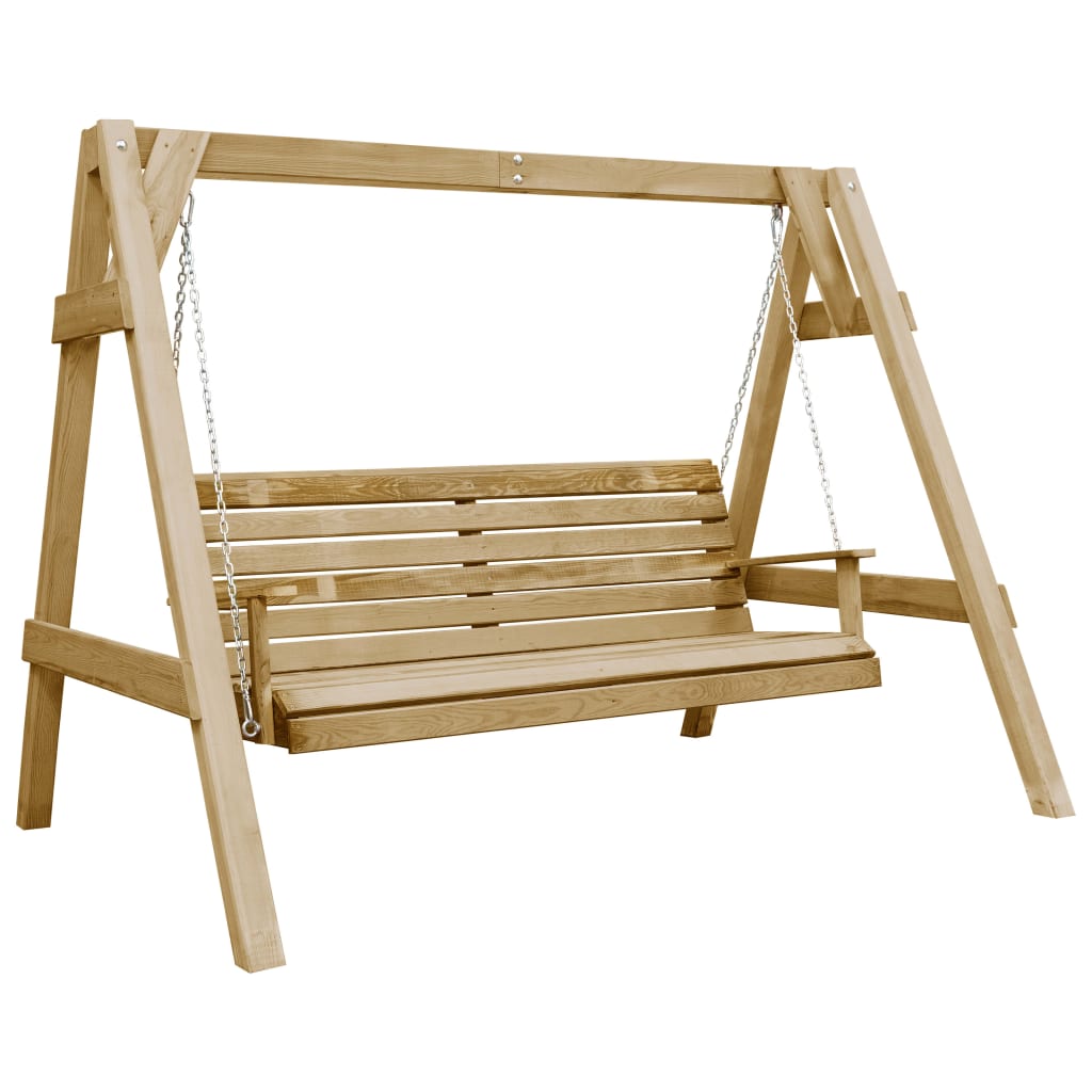 Balancelle De Jardin Bois De Pin Imprégné 205x150x157 Cm Vidaxl