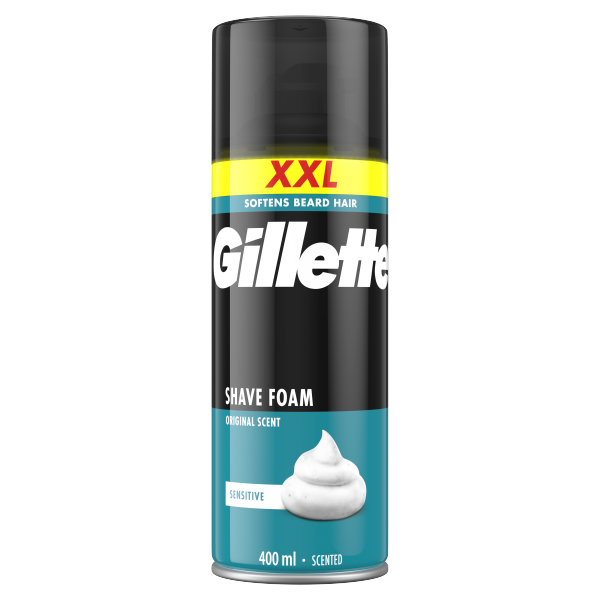 Gillette Classic Sensitive Rasierschaum Für Männer Mit Empfindlicher Haut, Hilft, Vor Hautirritationen Zu Schützen, Schnelle Und Einfache Rasuren Mit Der Komfort-Gleit-Formel, 400 Ml - Image 4