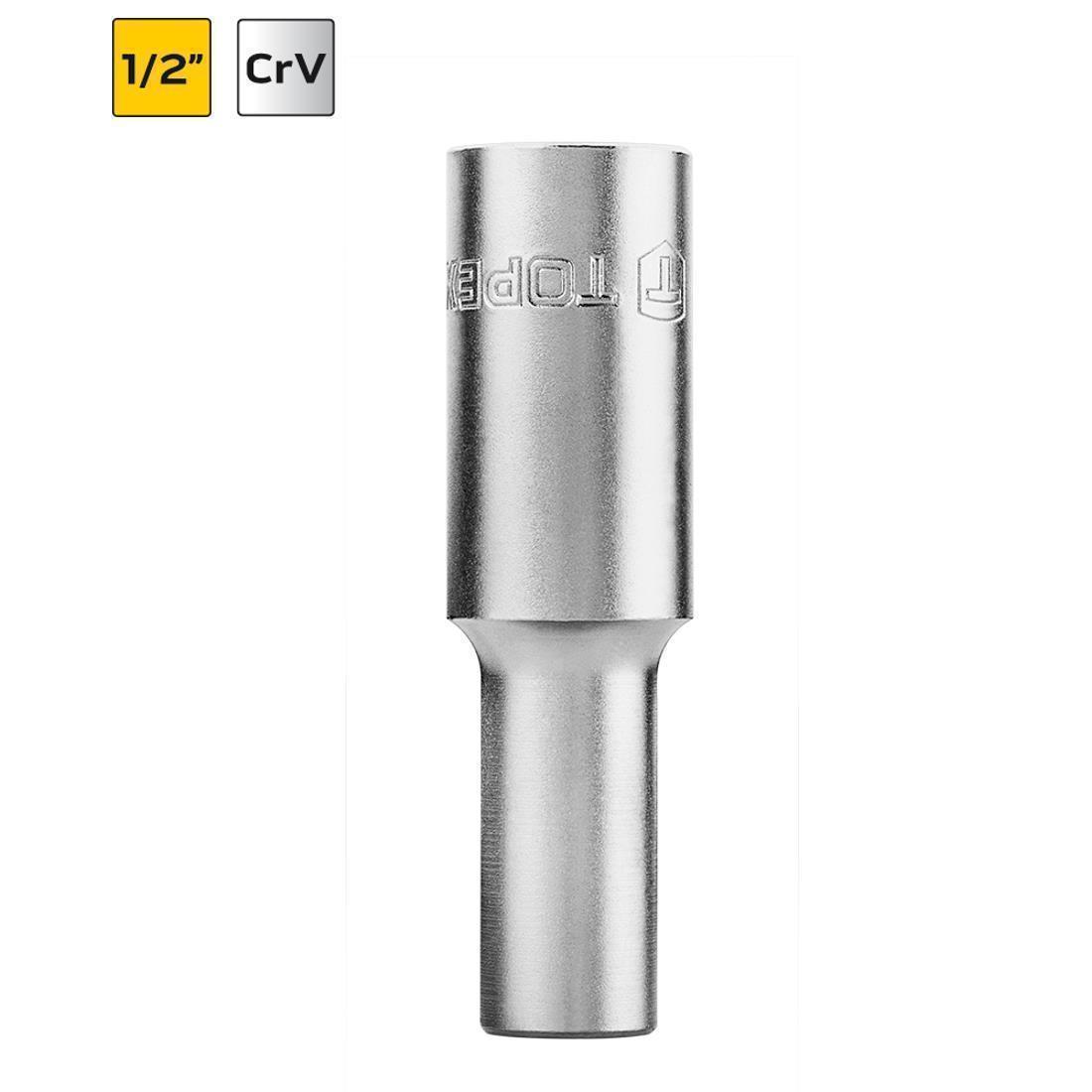 Topex Versilbert 1/2" Stecknuss Lang Crv 17 Mm