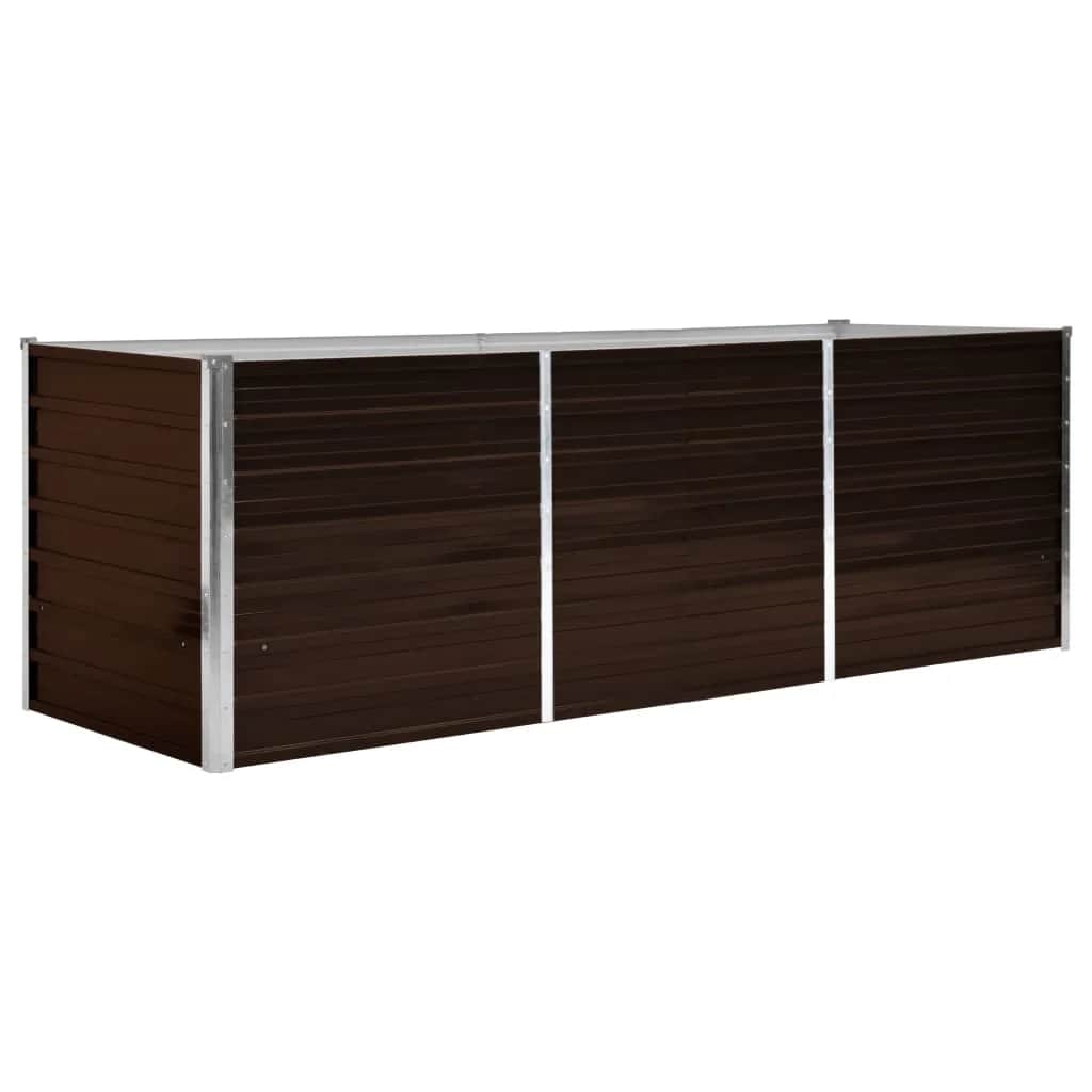 Vidaxl - Lit Surélevé De Jardin Marron 240x80x77 Cm Acier Galvanisé