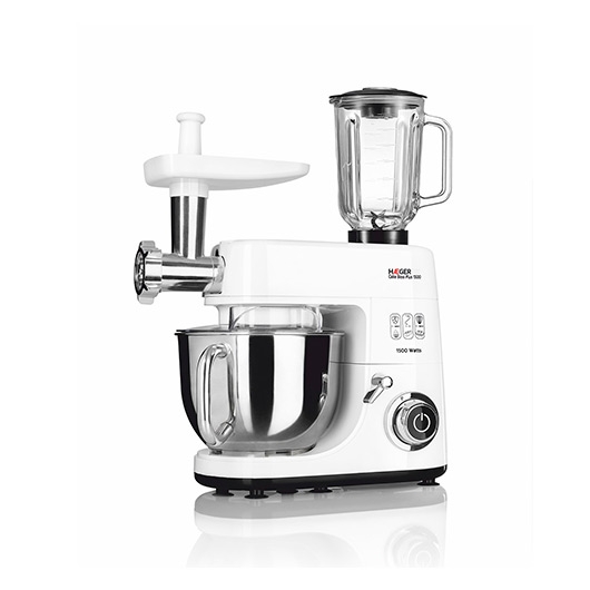 Haeger BL-15B.012A Profi-Knetmaschine Cake Boss mit 1500 W Leistung, Kapazität 6 l, 6 Geschwindigkeiten, drehbare Schüssel aus Edelstahl mit Griffen, Impulsfunktion - Bild 4