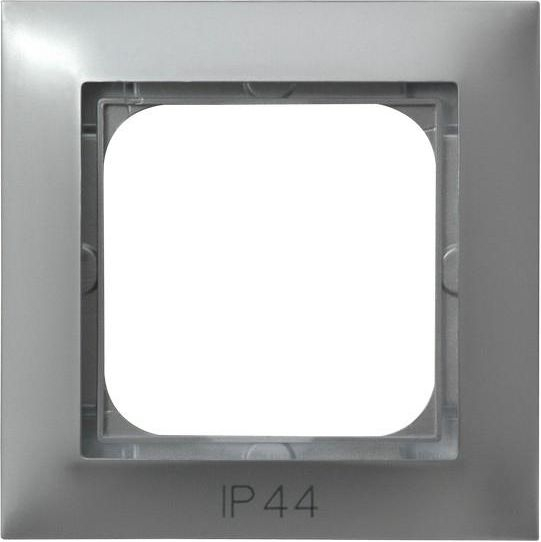 Ospel Impresja Einzelrahmen Für Ip44-Schalter Silber Rh-1Y/18