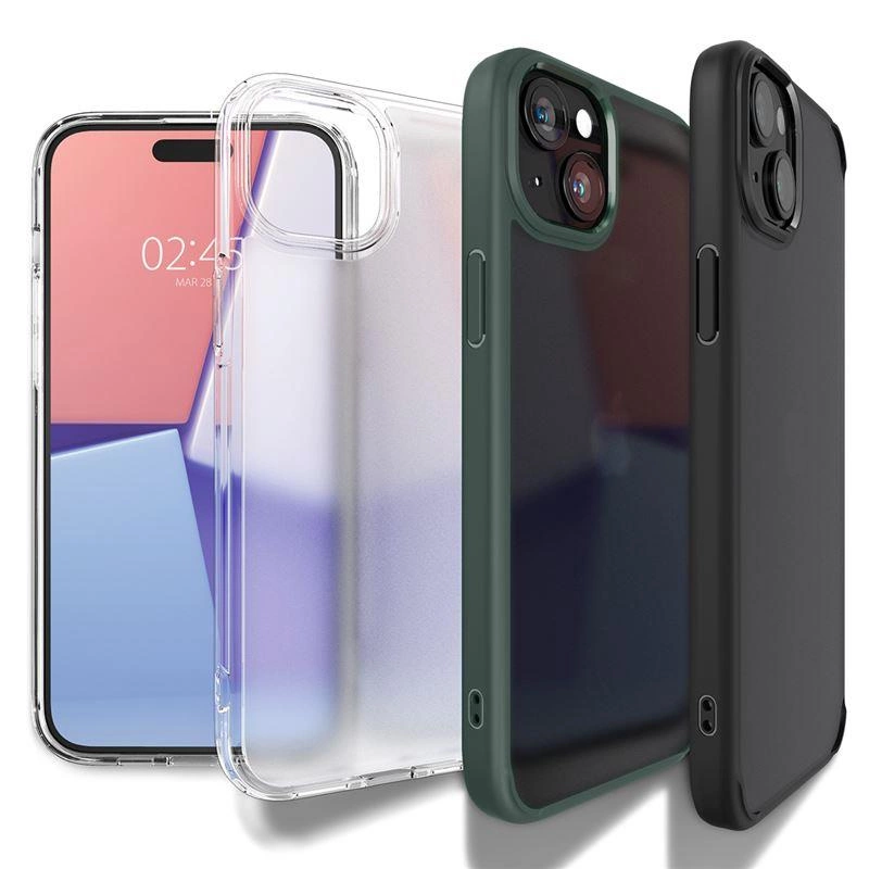 Spigen Schwarz Crystal Hybrid Hülle Für Iphone 15 Plus – Transparent Und