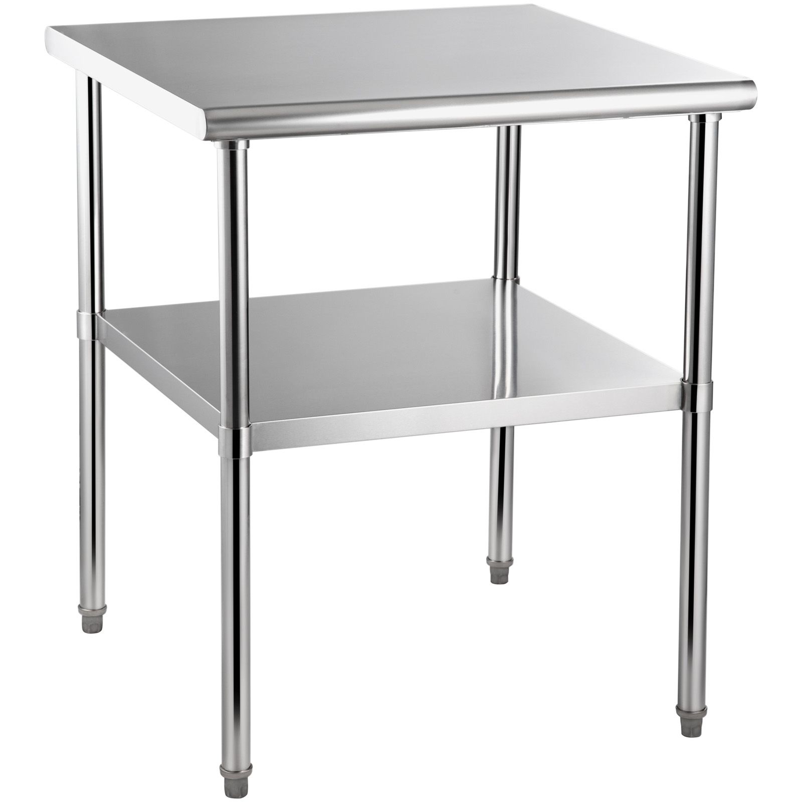 Table de préparation inox 201 avec étagère et pieds réglables, 76x76x91 cm, 363 kg