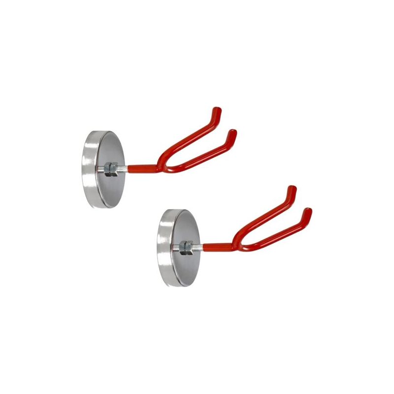 Support magnétique pour pistolet à peinture, crochet acier 85 mm, lot de 2, rouge