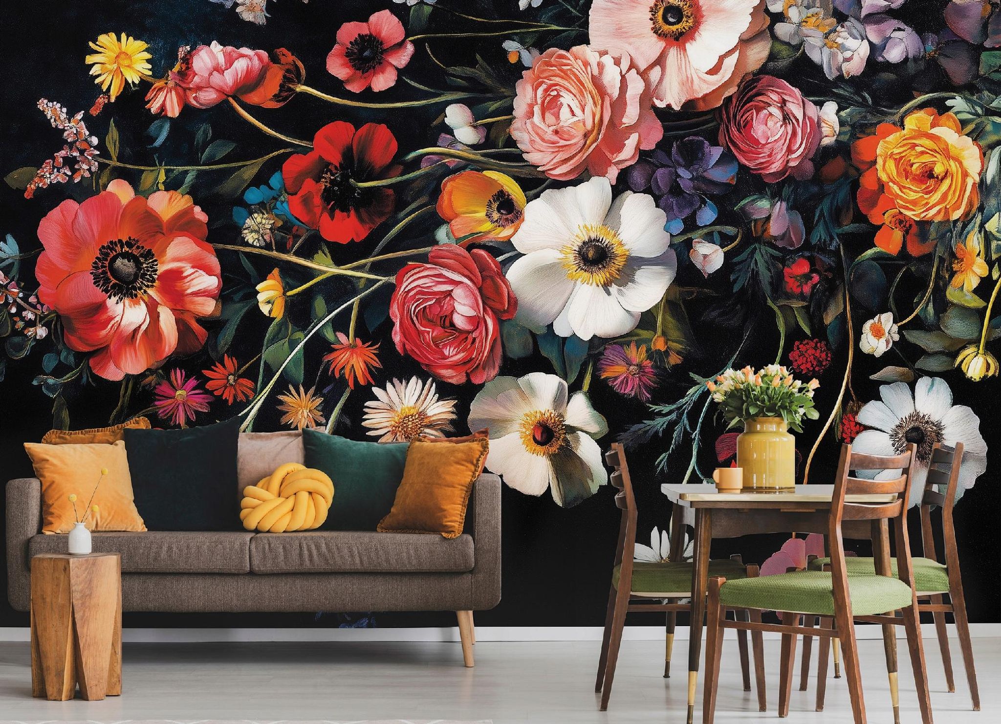 Wallarena Vlies Fototapete Blumen 150x105 Cm, Tapeten, Für Wohn Und Schlafzimmer, Vliestapete Wandtapete Tapete 3d Effekt- Inkl. Kleister - Bunt Vintage Natur,