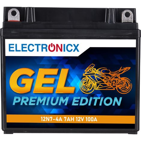 Electronicx YB7-A GEL Motorradbatterie 12V 7Ah 100A/EN - Wartungsfrei, Vorgeladen, Auslaufsicher, Langlebig - Premium Batterie 12V Wartungsfrei (1/5)